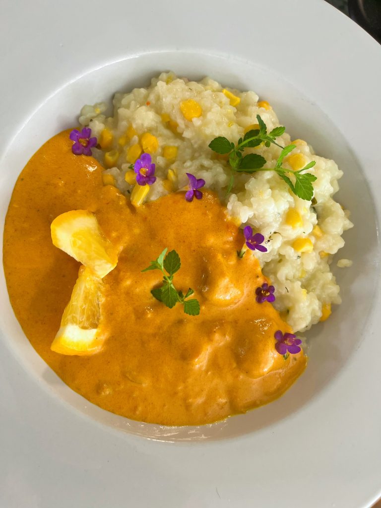 Csirke curry narancsos citromfüves kukoricás rizottóval ( Sunshine week ajánlata)